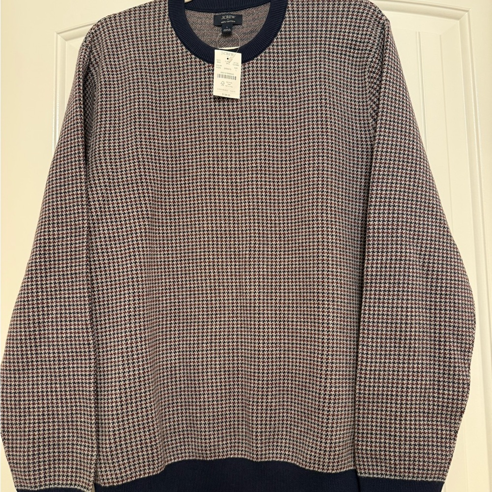 J. Crew Men's Blue and Maroon Crewneck Sweater - Picture 5 of 8
